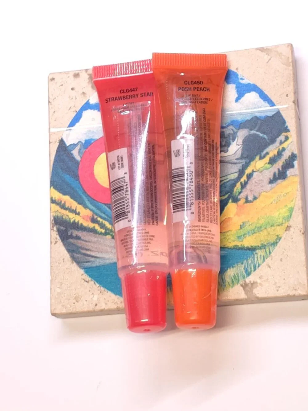 2pc L.A. Colors Lip Stain Color Tinting Gloss Duo - Strawberry Star & Posh Peach